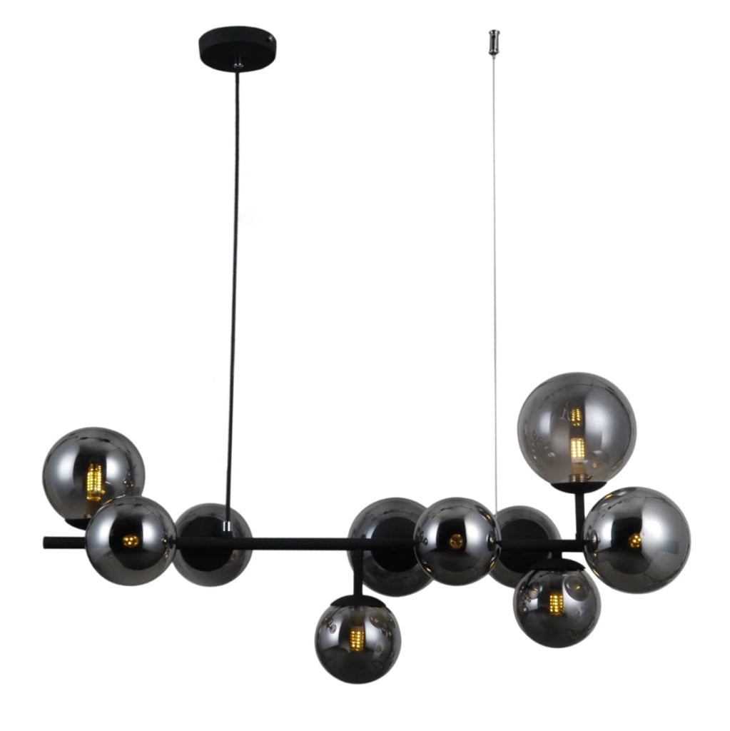 Lampadario Italux Frontera moderno nero satinato 10xG9