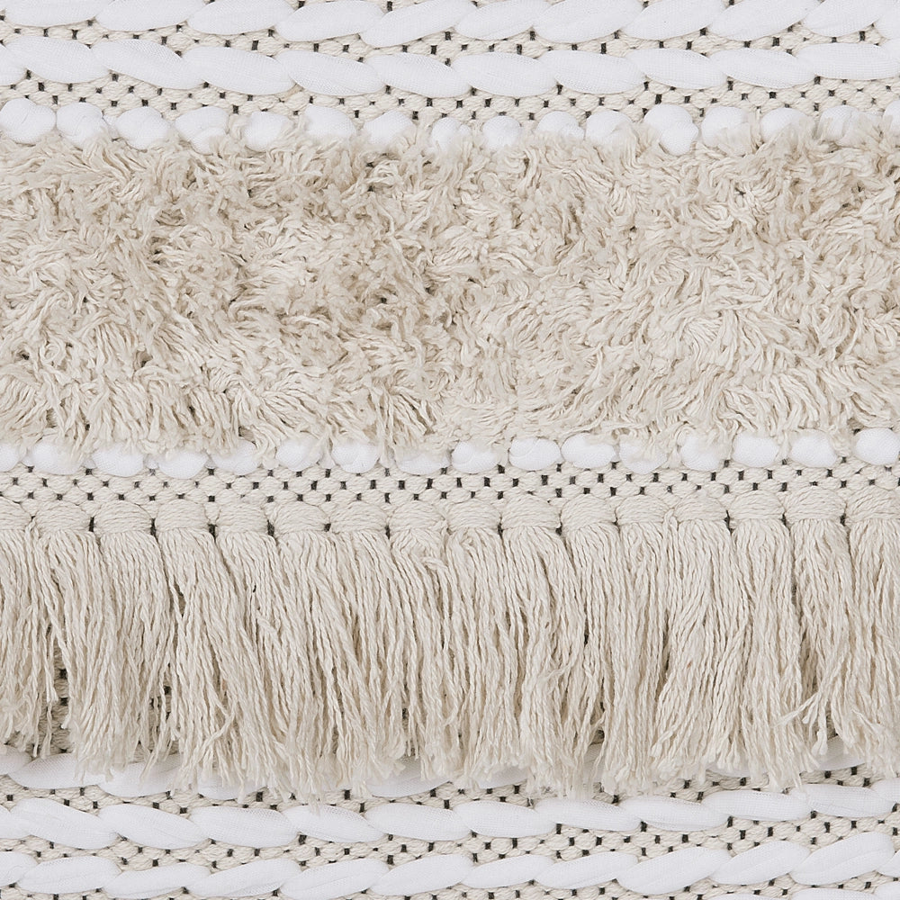 Set di 2 cuscini decorativi motivo a righe beige 45 x 45 cm con nappe Boho Retro Decor accessori