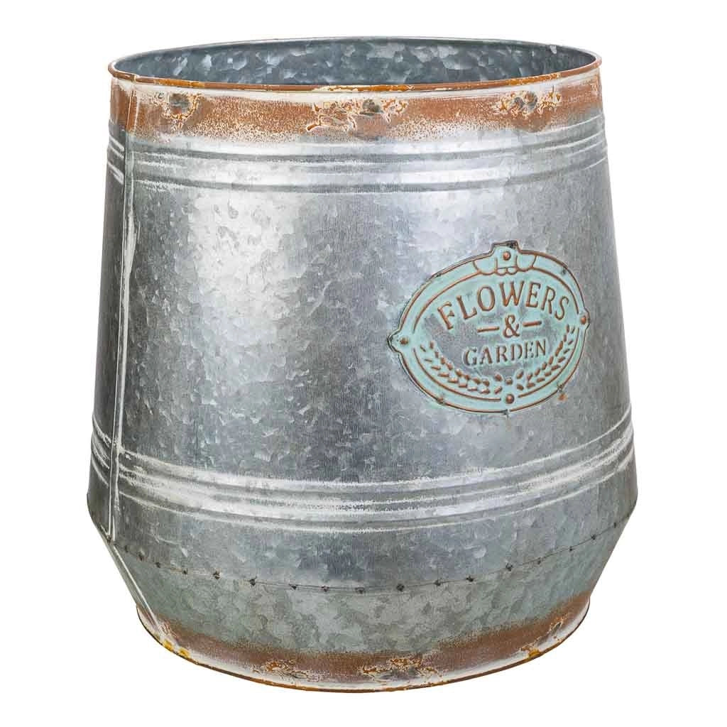 Vaso da fiori in metallo argentato 30xp26x31h t:30