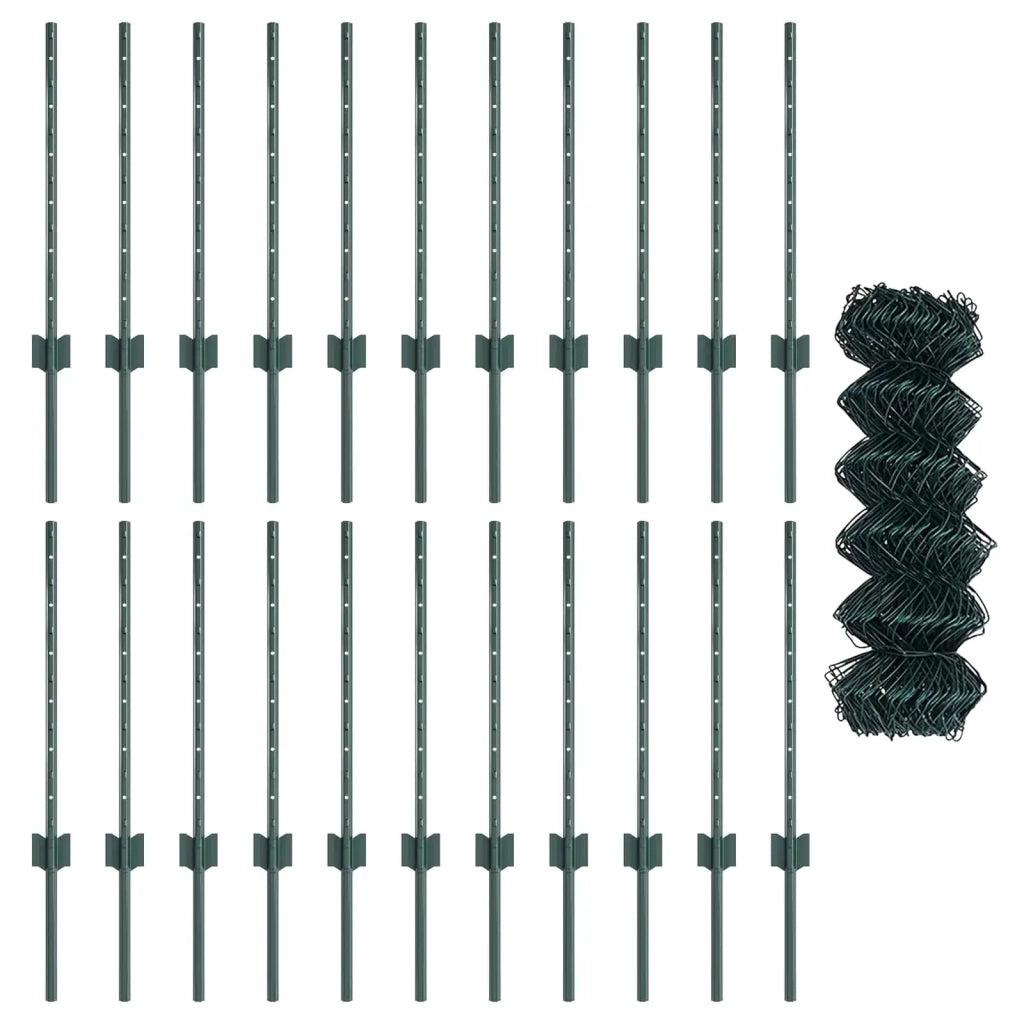 Recinzione a maglie con palo 25 x 0,6 m Verde Rete 3336246