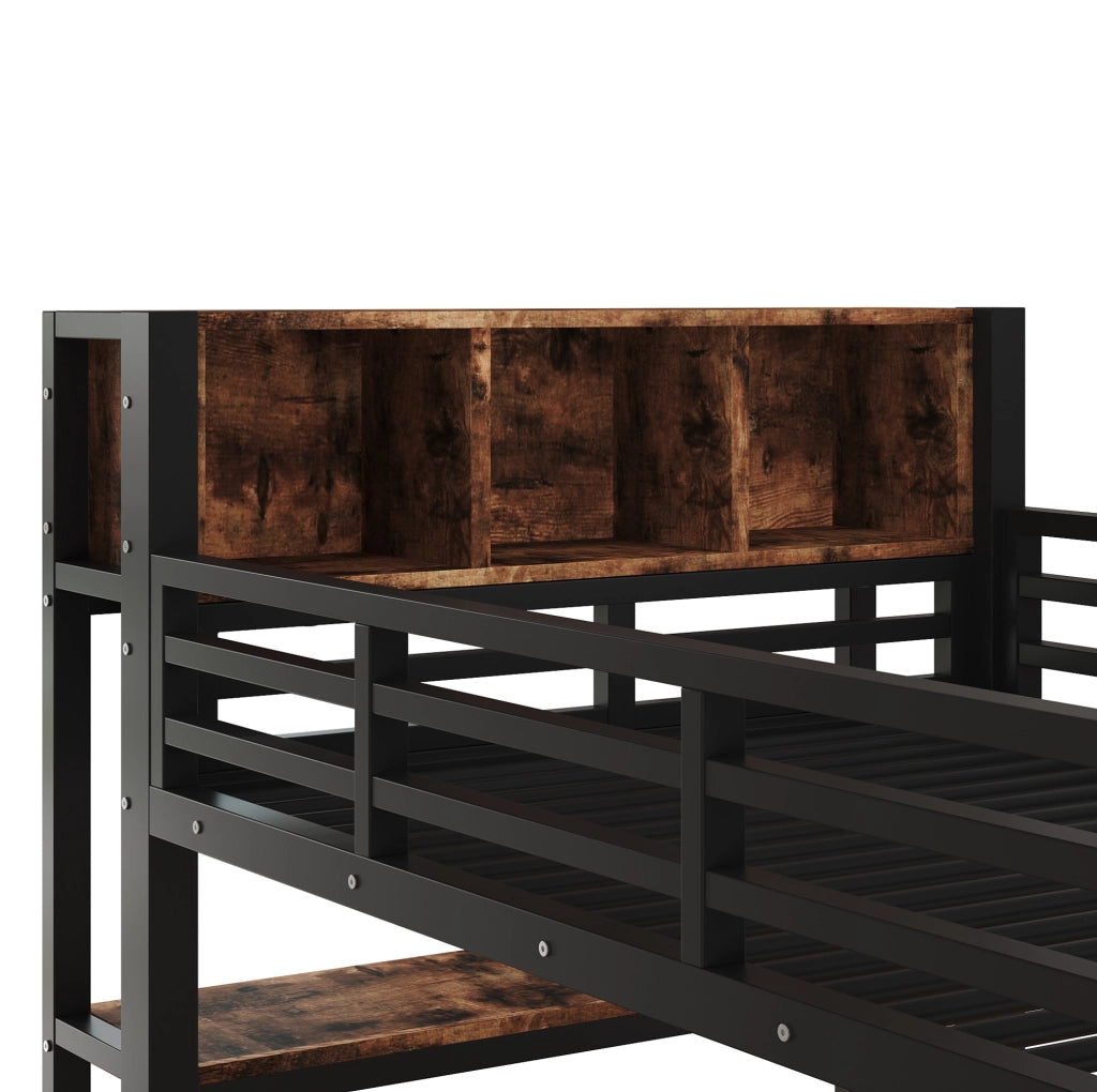 Letto a soppalco 90x200 cm con scrivania e spazio contenitivo