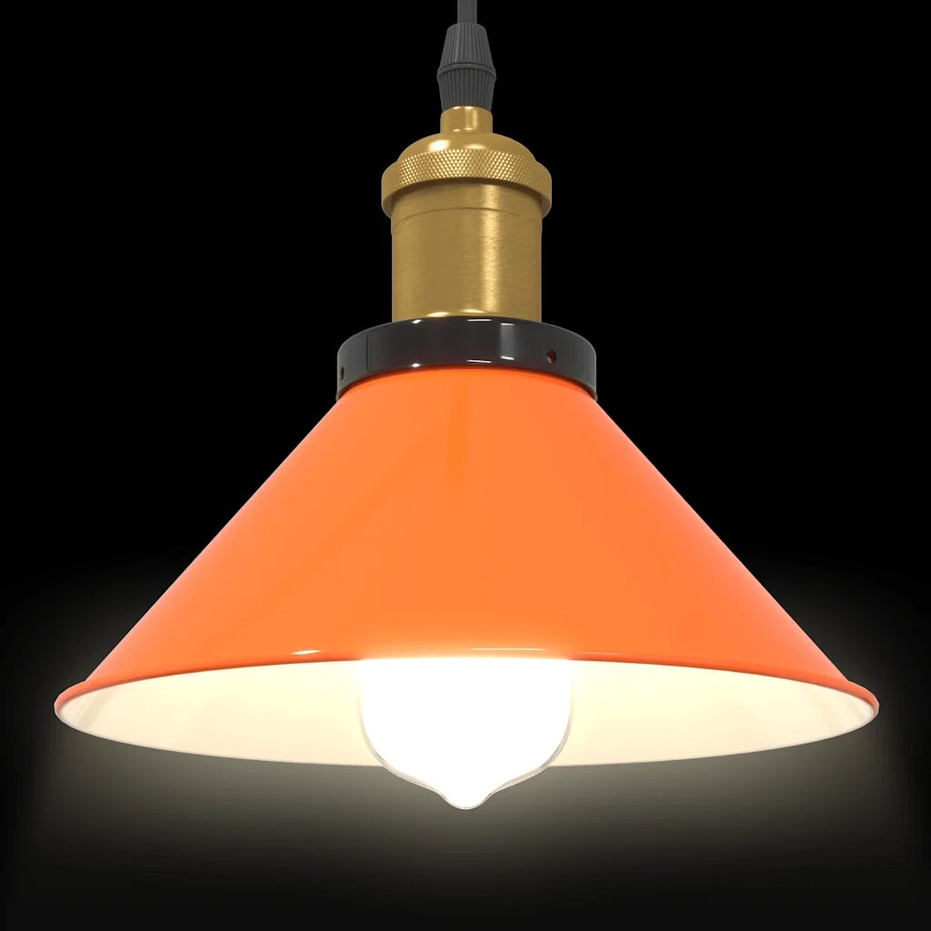 Lampada Sospensione Regolabile E27 Arancio Lucido ?22cm Metallo CFW7483967