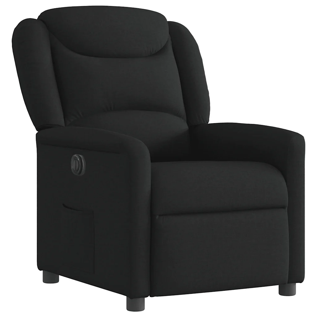Poltrona Elettrica Reclinabile Nera in Tessuto 3303176