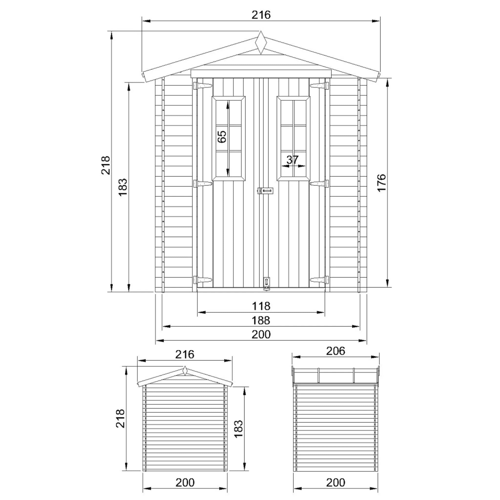 TIMBELA M343C+M343G Casetta da Giardino in Legno - 3.53 m2