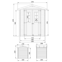 TIMBELA M343C Casetta da Giardino in Legno per Esterni - L216xL206xA218 cm/ 3.53 m2