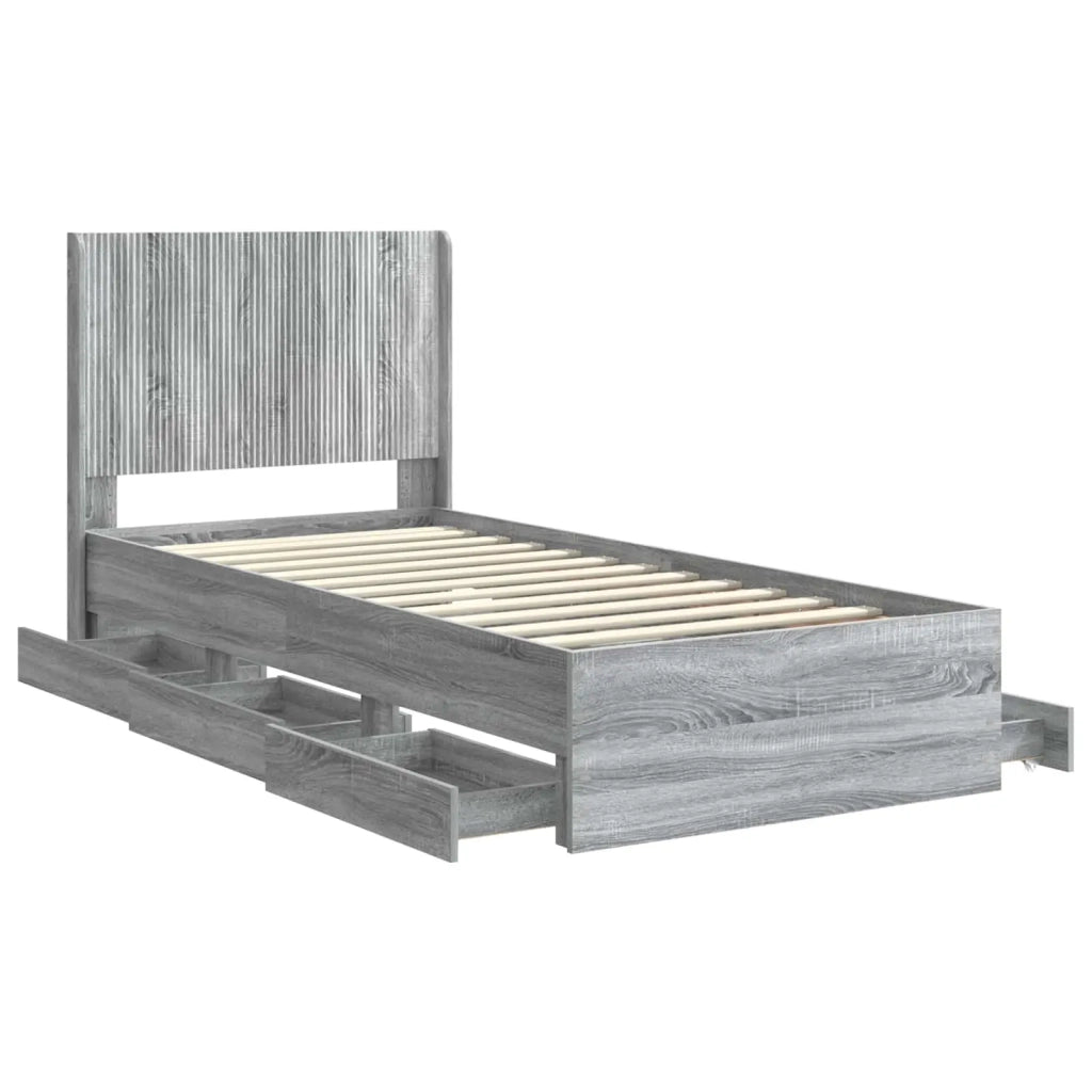 Struttura del letto con stoccaggio e testata Grigio Sonoma 3413988