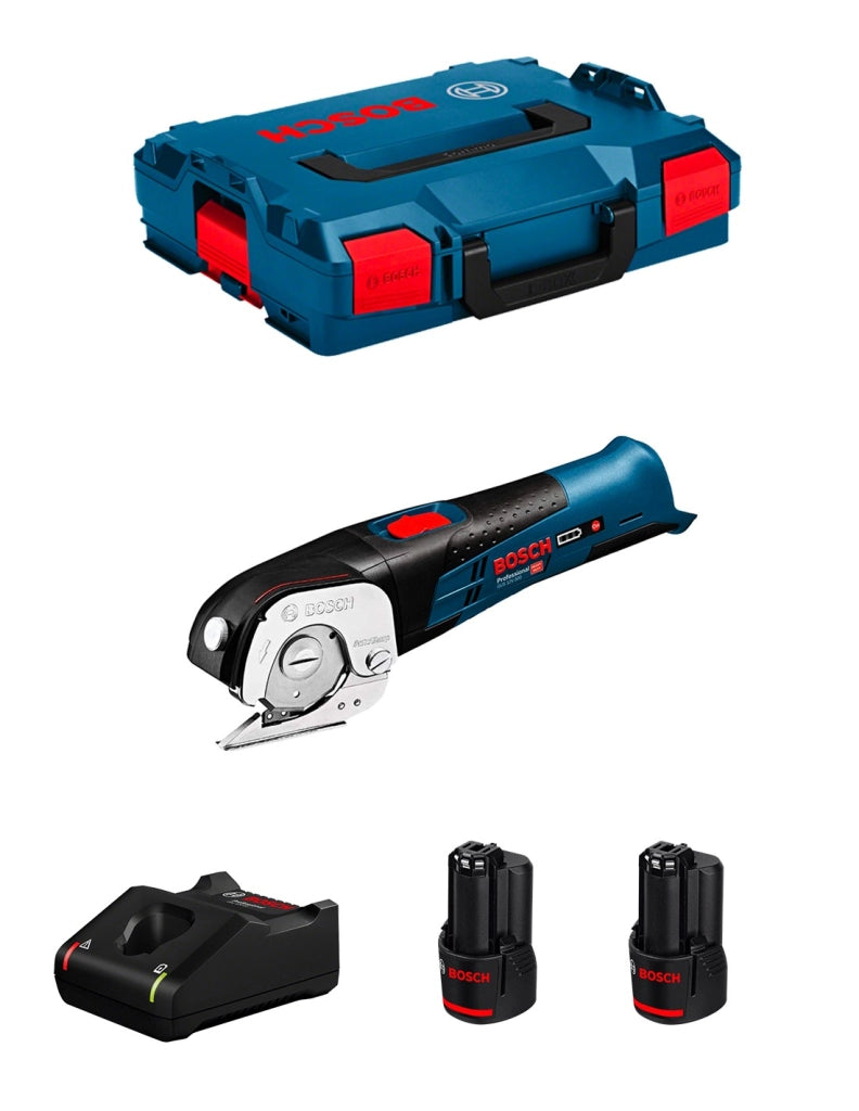 Cesoia universale BOSCH GUS 12V-300 (2 x 2,0 Ah + GAL12V-40 + L-Boxx 102)