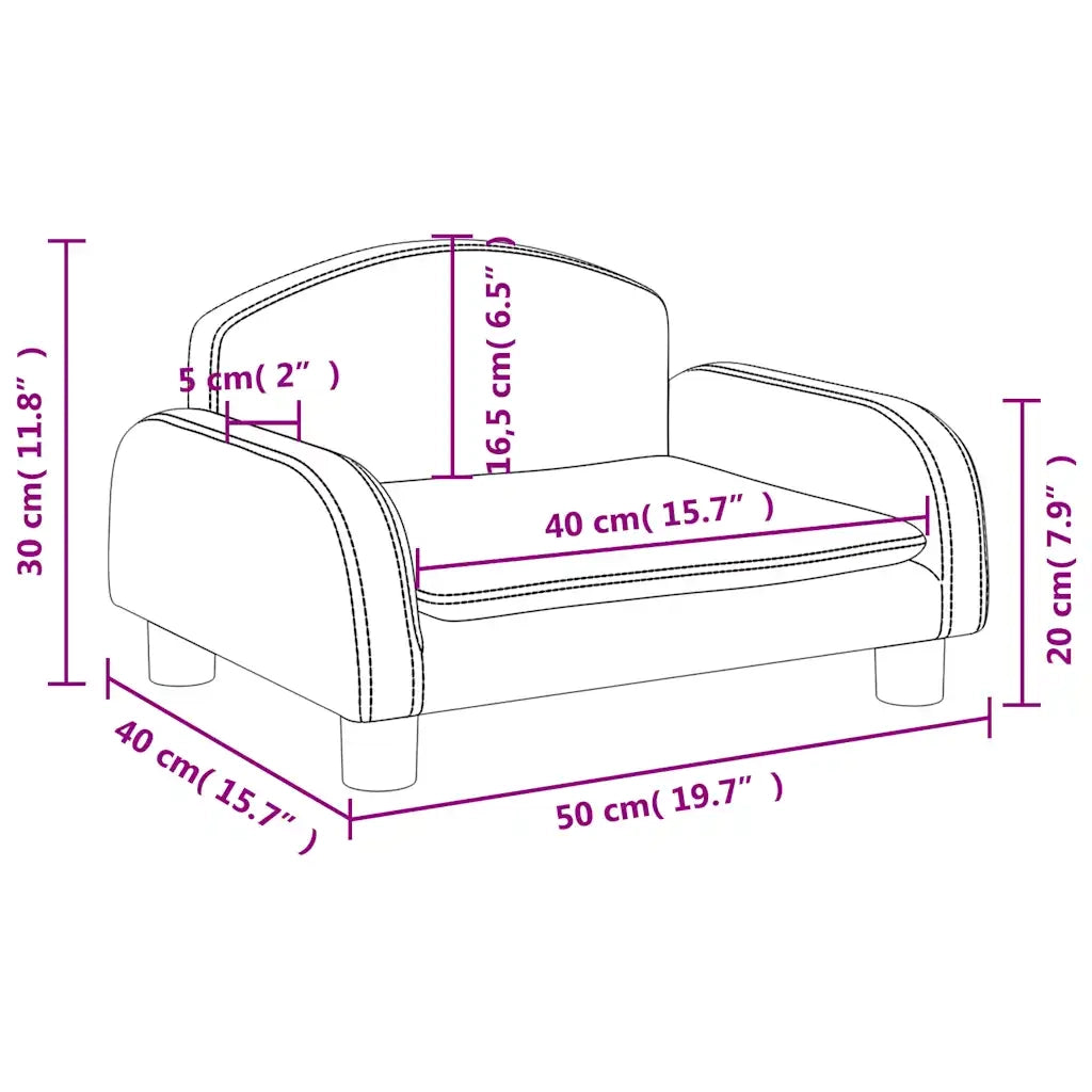 Divano | Divano da soggiorno | Sofa per Bambini Marrone 50x40x30 cm in Similpelle