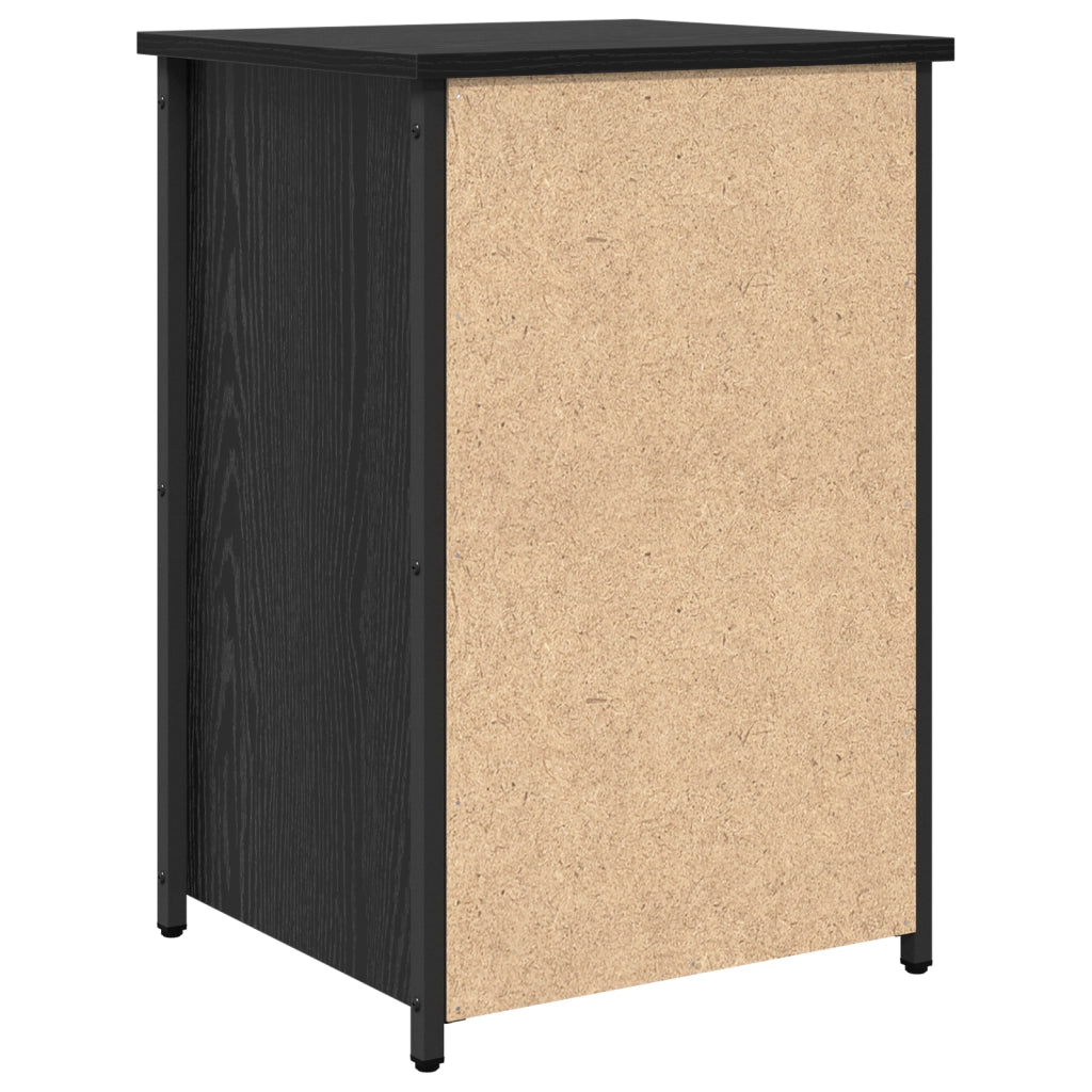 Comodino in rovere nero Rovere Nero MDF, Metallo Compatto