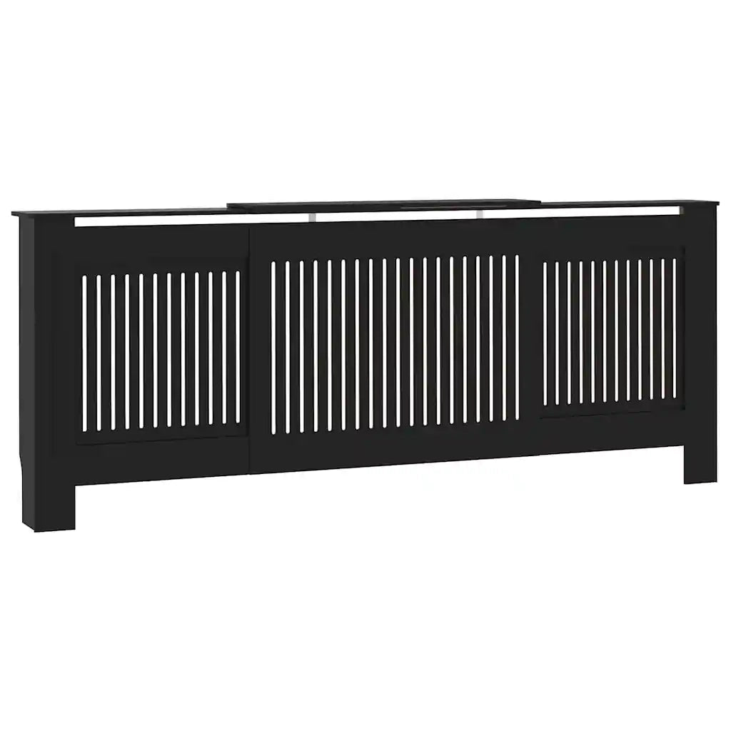 Copertura per radiatori 2 pcs Nero 205 x 20,5 x 81,5cm