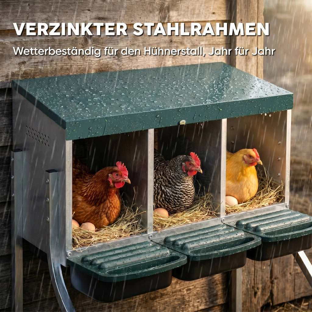 Nido per Galline con Ventilazione ¨C zephmum ¨C Argento 84x55x61 cm