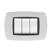 PLACCA LIFE LIVING PLAST BIANCO 4P CORNICE NERO