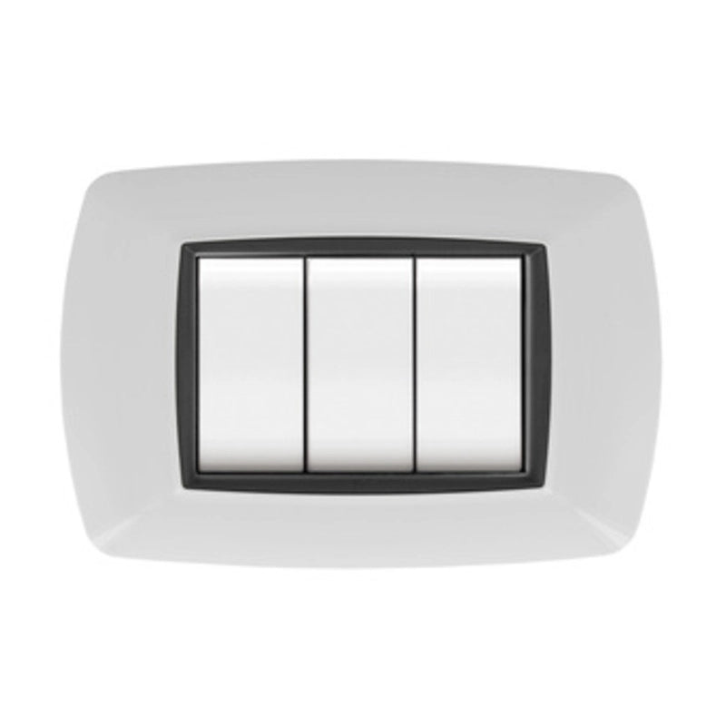 PLACCA LIFE LIVING PLAST BIANCO 4P CORNICE NERO