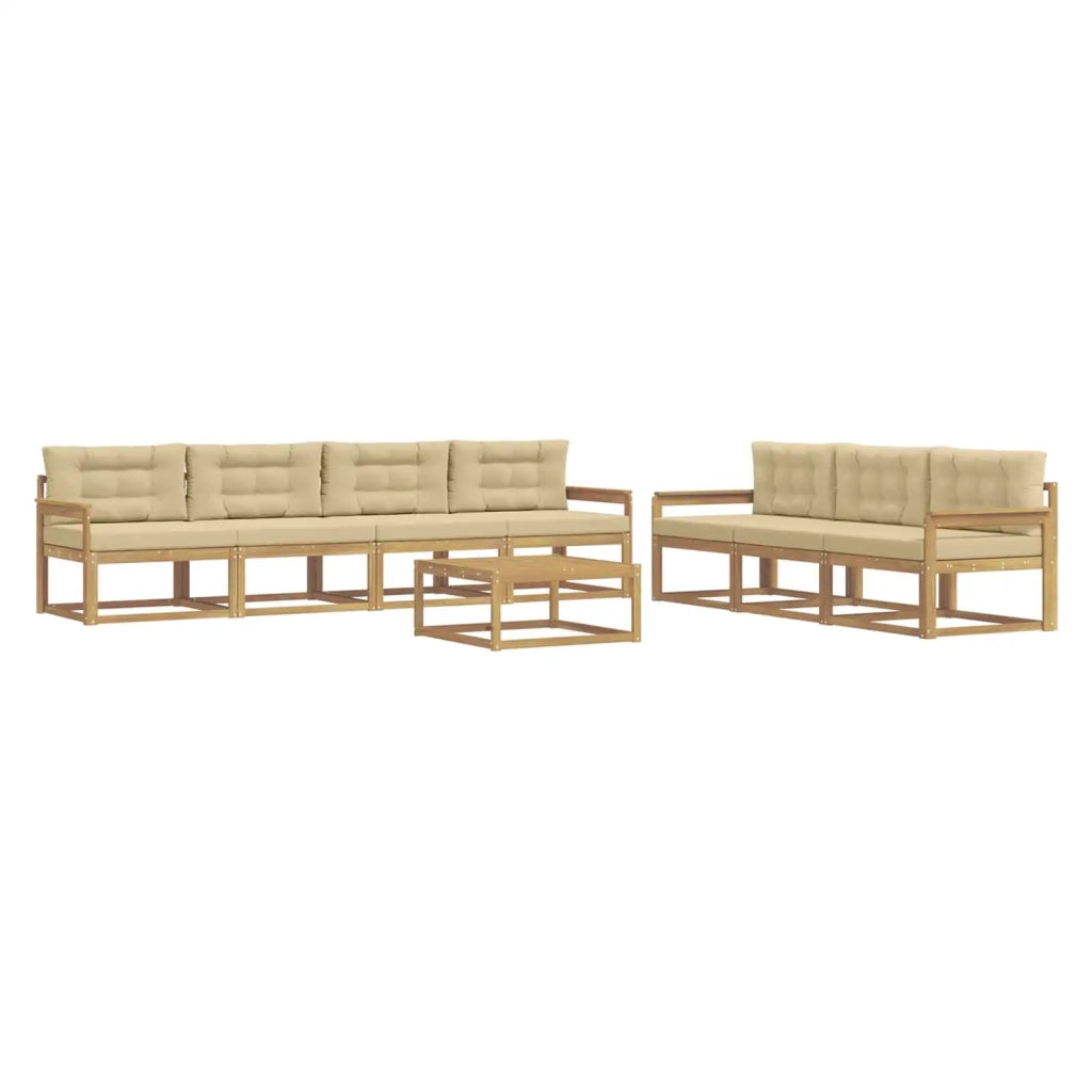 Set di divani da esterno con cuscino 7 pcs Bianco e Beige 3386157