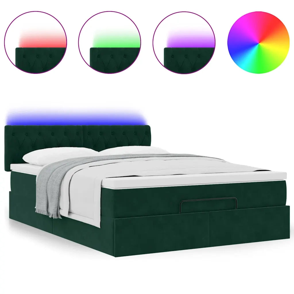 Struttura Letto Pouf con Materasso 140x200 cm in Velluto
