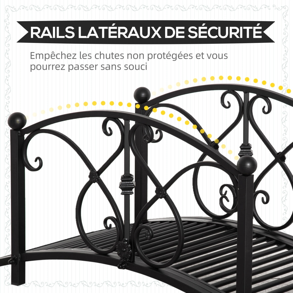 Ponticello da giardino in metallo ¨C zephmum ¨C nero 102x48x49 cm