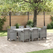 Set da Pranzo per Giardino 9 pcs Grigio Chiaro Polipropilene 3378588