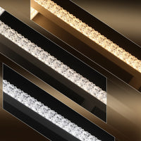 ZMH Lampada da soffitto LED glamour cristallo nero design modulare 82W per interni