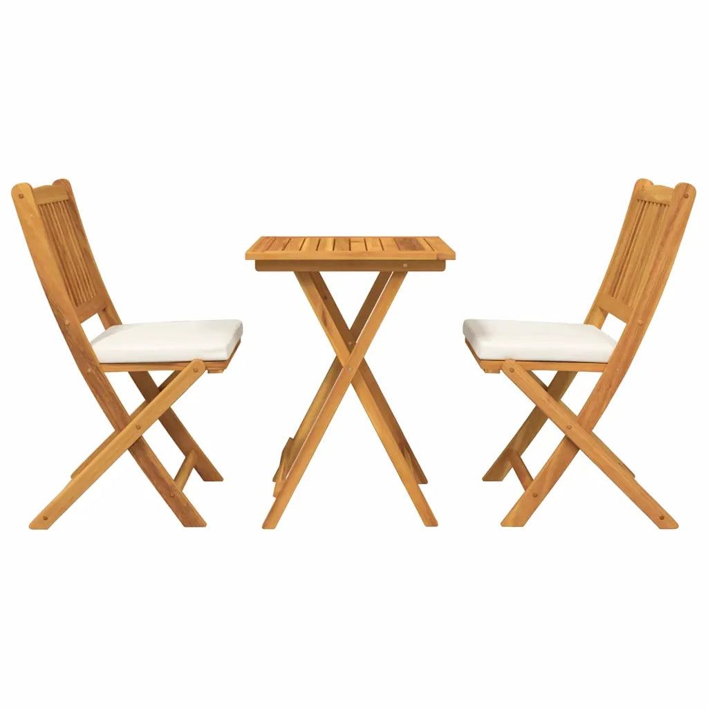 Set Bistro da Giardino 3 pz | Set Salotto da Giardino Marrone Legno di Acacia Massello