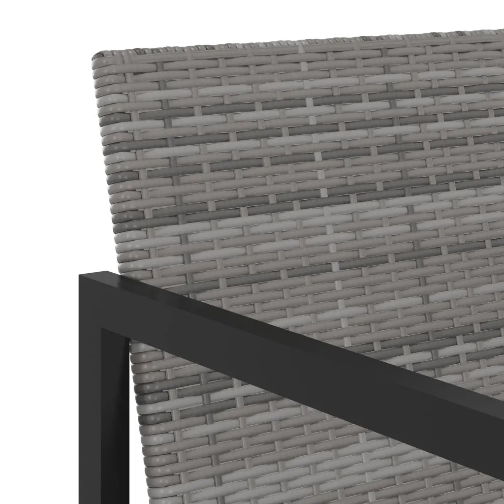 Set da Pranzo da Giardino 9 pz con Cuscini in Polyrattan Grigio cod mxl 37775