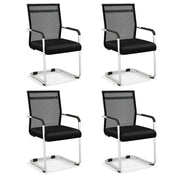 Set di 4 sedie da ufficio impilabili 54 x 54 x 95 cm con comfort ergonomico stile moderno metallo nero 20_0011817