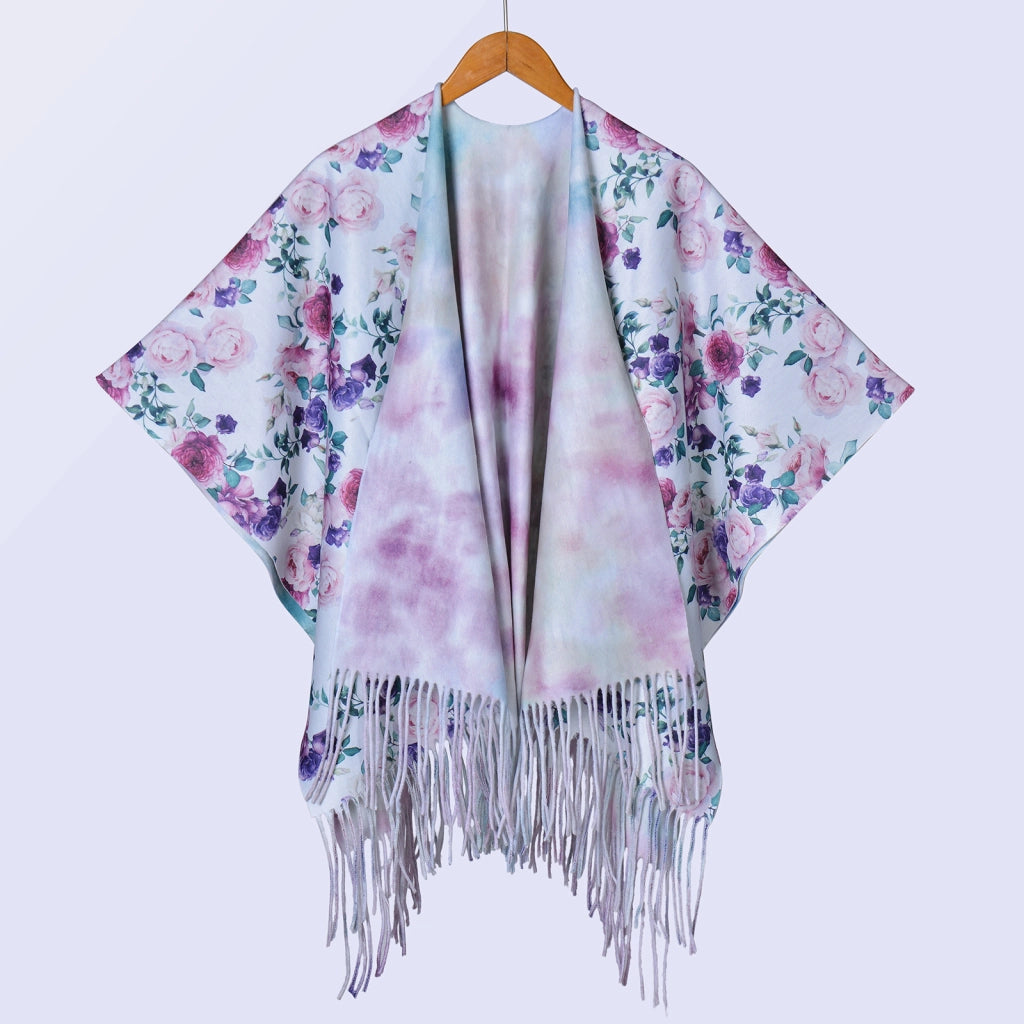 Nuovo scialle double face spesso, stile retr¨°, ampia cappa da donna.