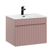 Set bagno ICON: mobiletto sottolavabo 60cm rosa cipria + lavabo da incasso bianco