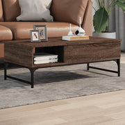 Tavolino Salotto Rovere Marrone 100x50x35cm Multistrato Metallocod mxl 115700