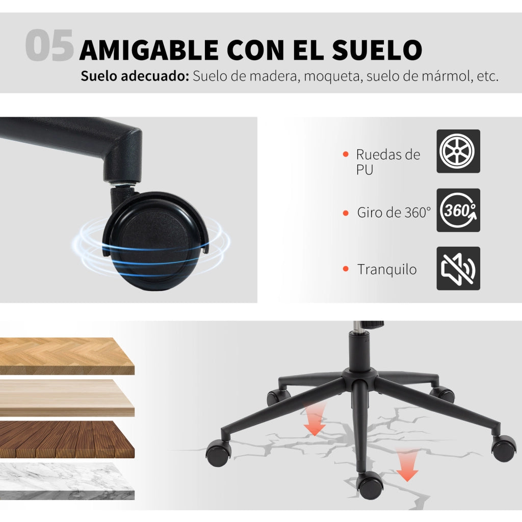 Sedia da Ufficio con Seduta Larga ¨C Zephmum ¨C Grigio, Tessuto, 65x65x110