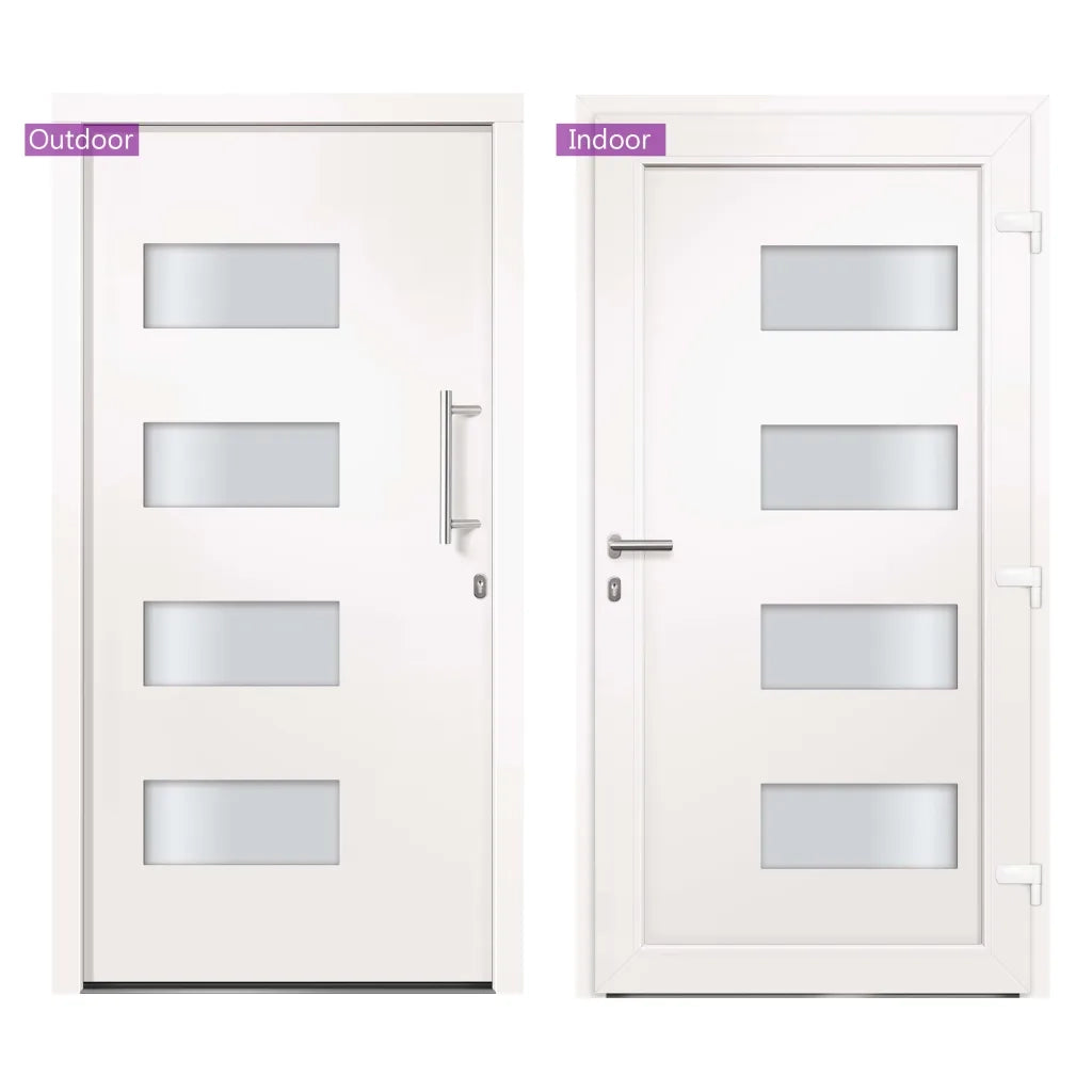 Porta d'Ingresso in Alluminio e PVC Bianco 110x210 cm cod mxl 60290