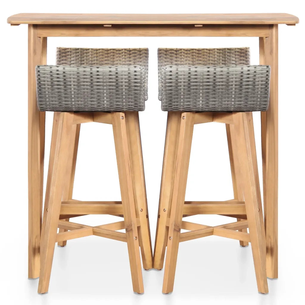 Set da Pranzo da Giardino 5 pz in Legno Massello di Acacia 44222