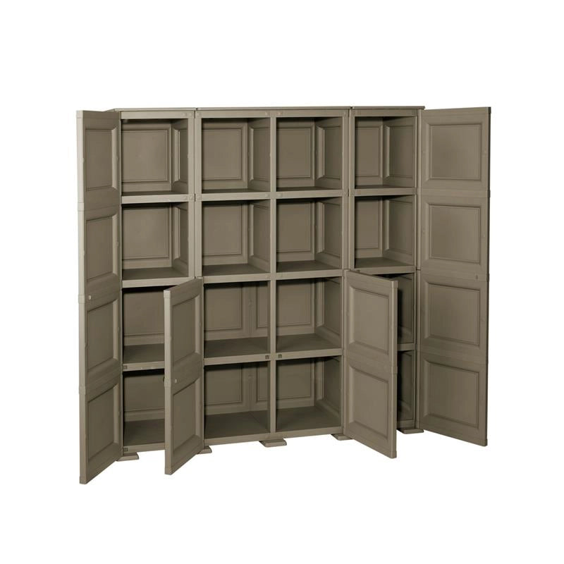 ARMADIO 4 ANTE WENGÉ 157X43X164 CM CON 4 RIPIANI – MOBILE ALTO SALVASPAZIO PER ORGANIZZAZIONE CASA E INGRESSO