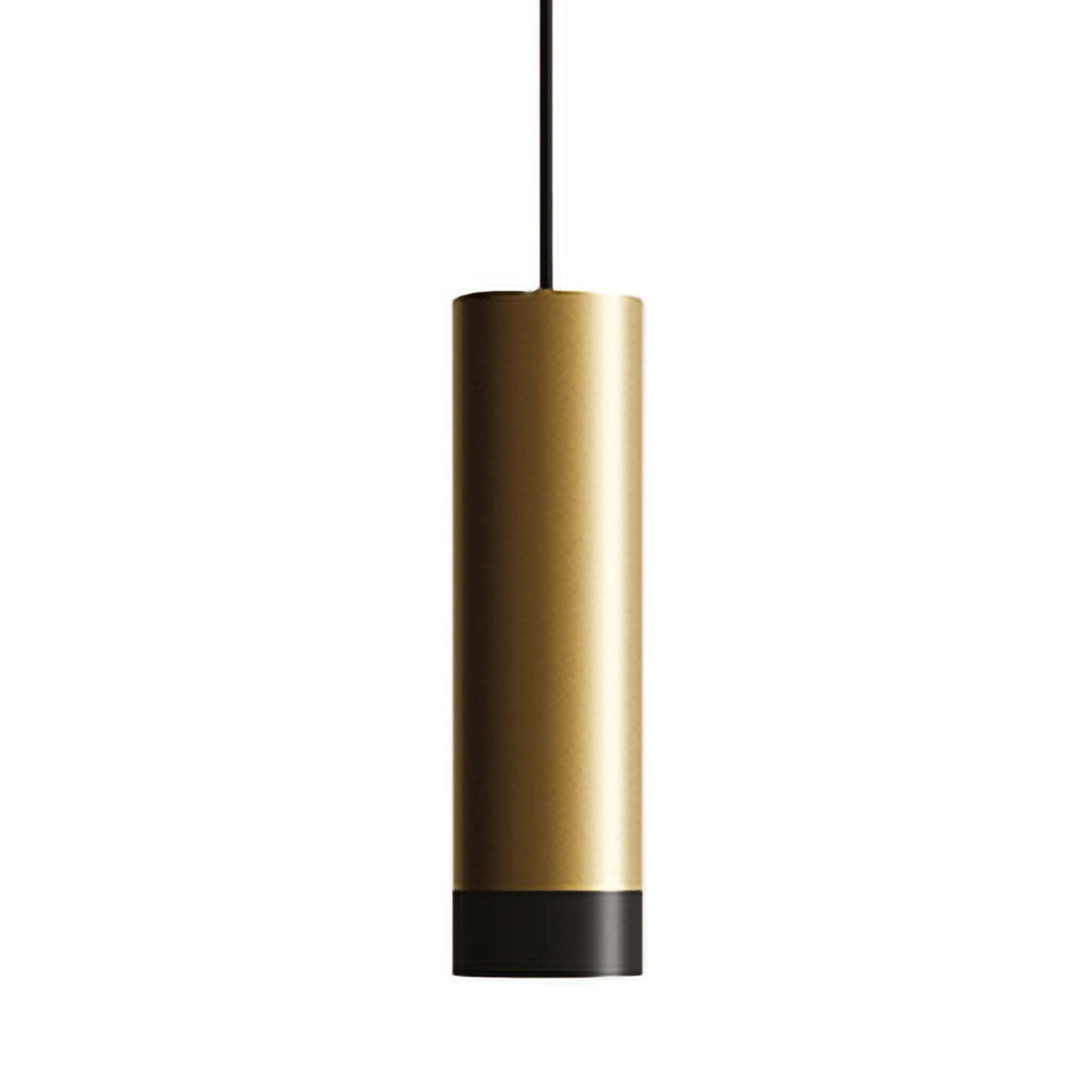 Tubotto Lampada a Sospensione LED 8W 3000K Finitura Oro e Nero Design Moderno in Alluminio Anodizzato per Illuminazione d'Interni Elegante