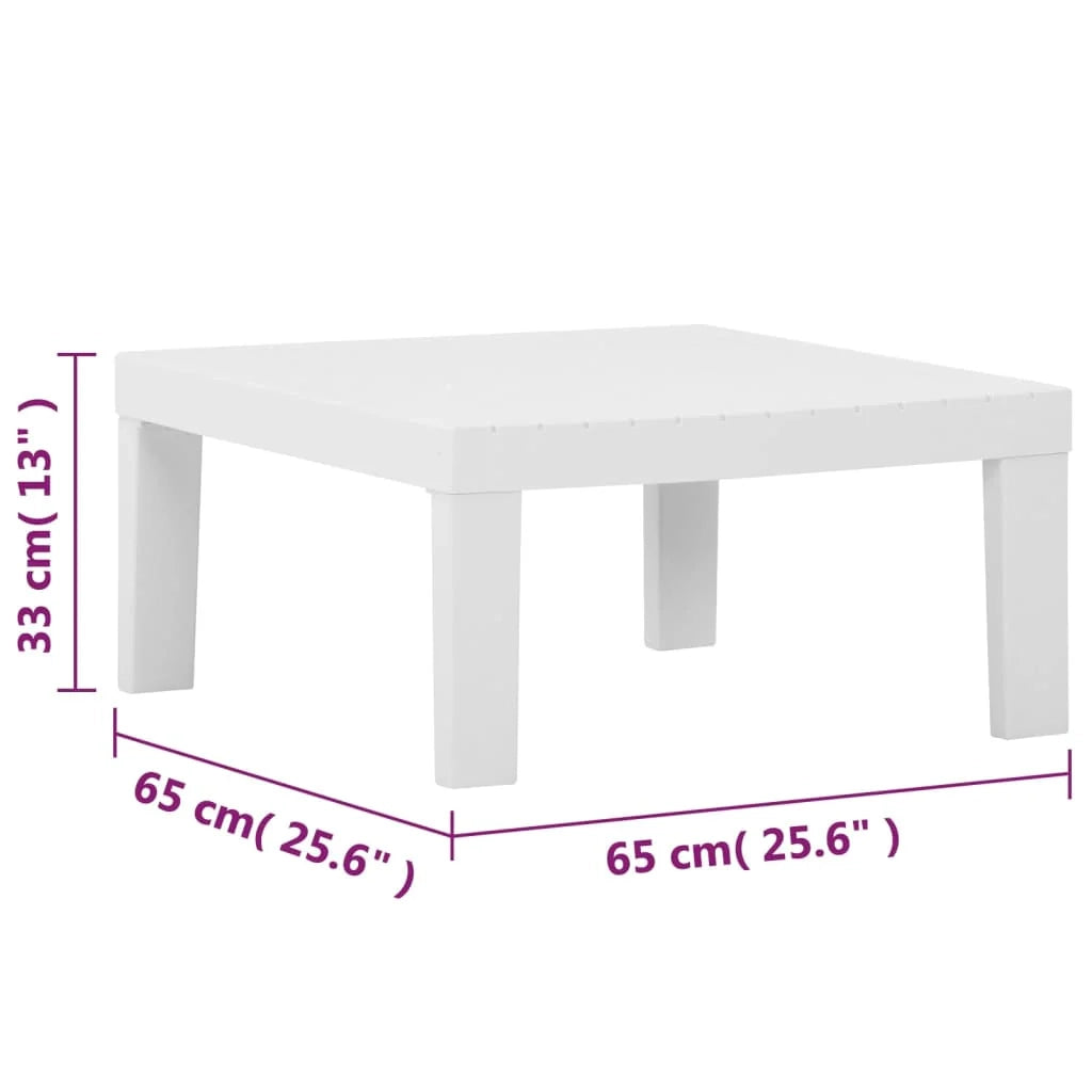 Set di mobili da giardino mobili da esterno 4 pezzi con cuscini in plastica bianca 02_0016171