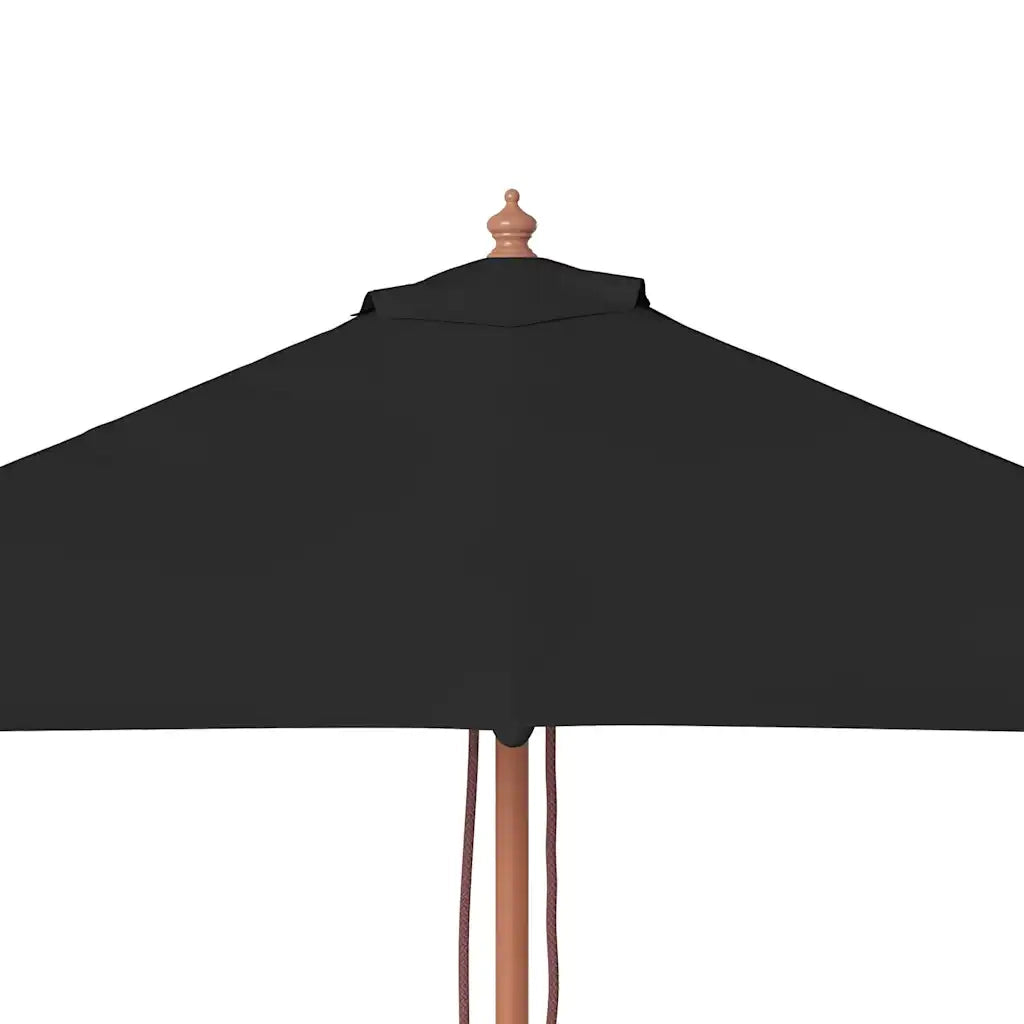 Ombrellone da Giardino-Ombrello da Balcone con Palo in Legno 150x200 cm Nero