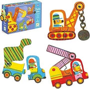 Puzzle Duo Veicoli,Djeco,eta 2+