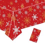 Tessuto a Maglia in Cotone Tavola di Natale con Disegno a Fiocchi di Neve Reclinabile Decorazione di Natale con Motivo Natalizio Sostenibile e di Stile