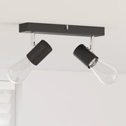Faretto da soffitto 2 Vie Regolabili Nero E27