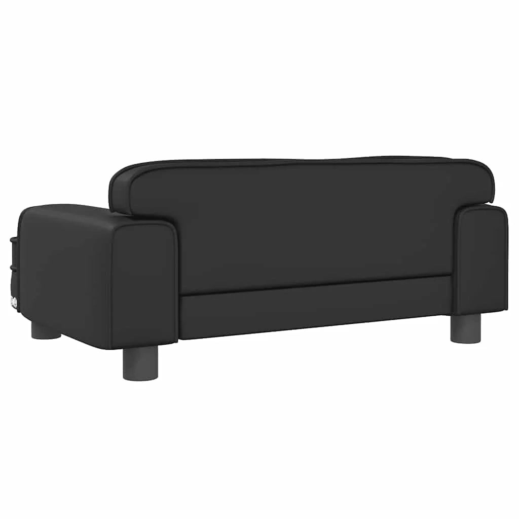 Cuccia per cani comoda cesta da divano 70 x 45 x 30 cm similpelle nera 02_0042832