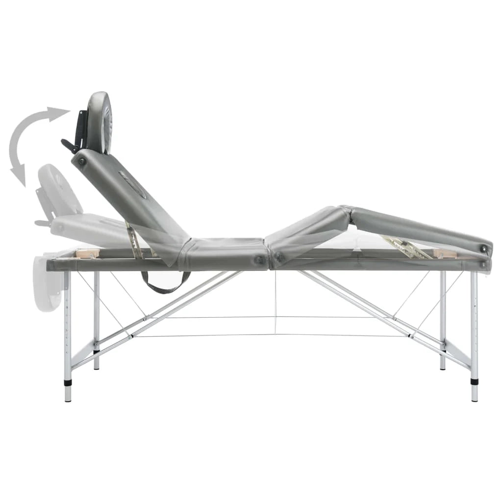 Lettino da massaggio a 4 sezioni con struttura in acciaio inox 186 x 68 cm antracite 02_0001799