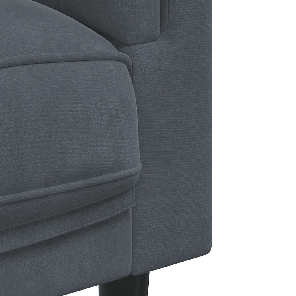 Divano Sedia-Poltrona con Cuscino Grigio Scuro in Velluto
