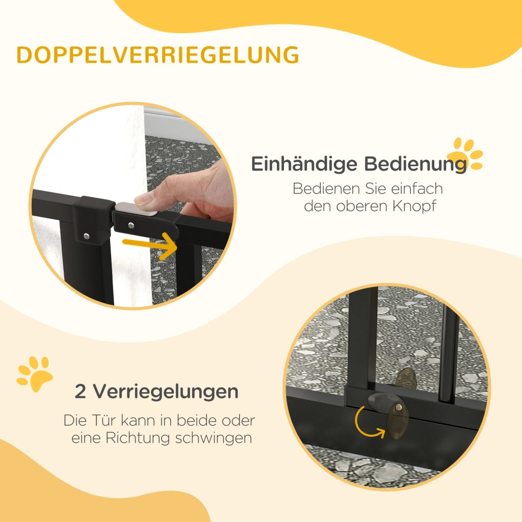 CANCELLETTO di sicurezza per cani regolabile 75-145 cm acciaio nero