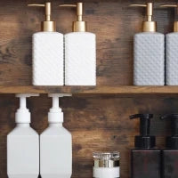kleankin Specchiera Bagno con Luci LED Regolabili, 2 Ante e Mensola Regolabile, 70x15x65cm, Marrone