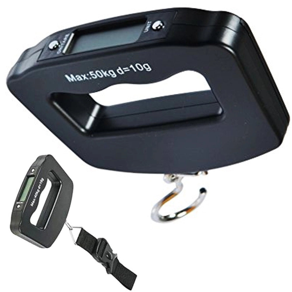 Trade Shop - Bilancia Digitale Con Fascia Max 50kg Pesa Bagagli Mano Valigie Portatile -