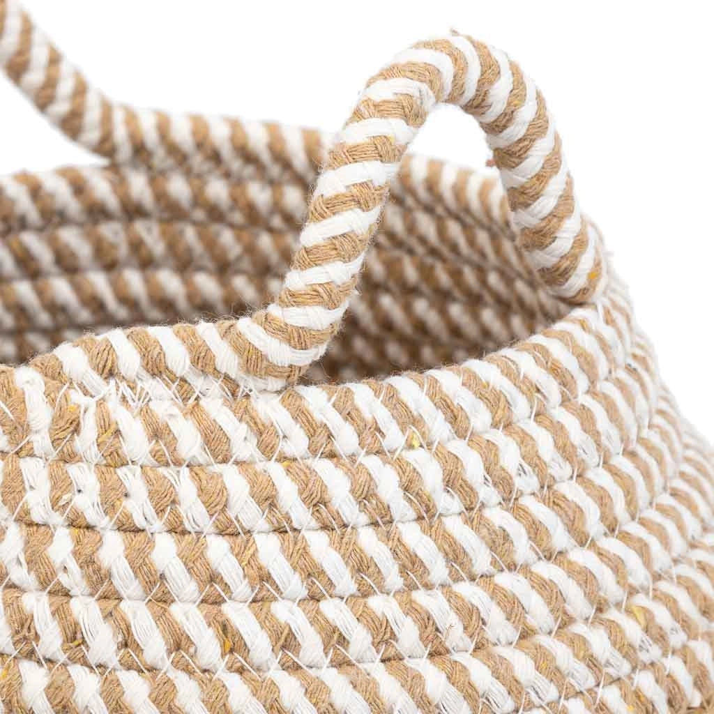 Cestino in fibra naturale e cotone marrone D18x13/16,5