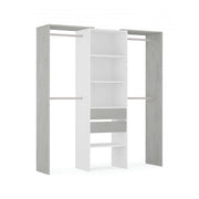 Guardaroba Amico, Struttura per cabina armadio, Armadio aperto senza ante, Cabina armadio, cm 179x50h202, Bianco e Cemento