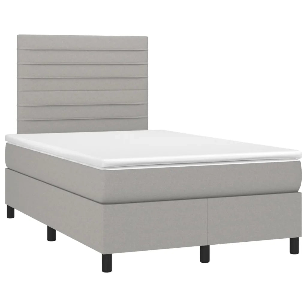 Giroletto a Molle con Materasso Grigio Chiaro 120x200cm Tessuto 3141841