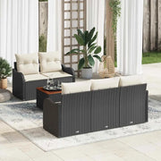 Set Divano da Giardino 6 pcs Nero e Crema polyrattan 3356059