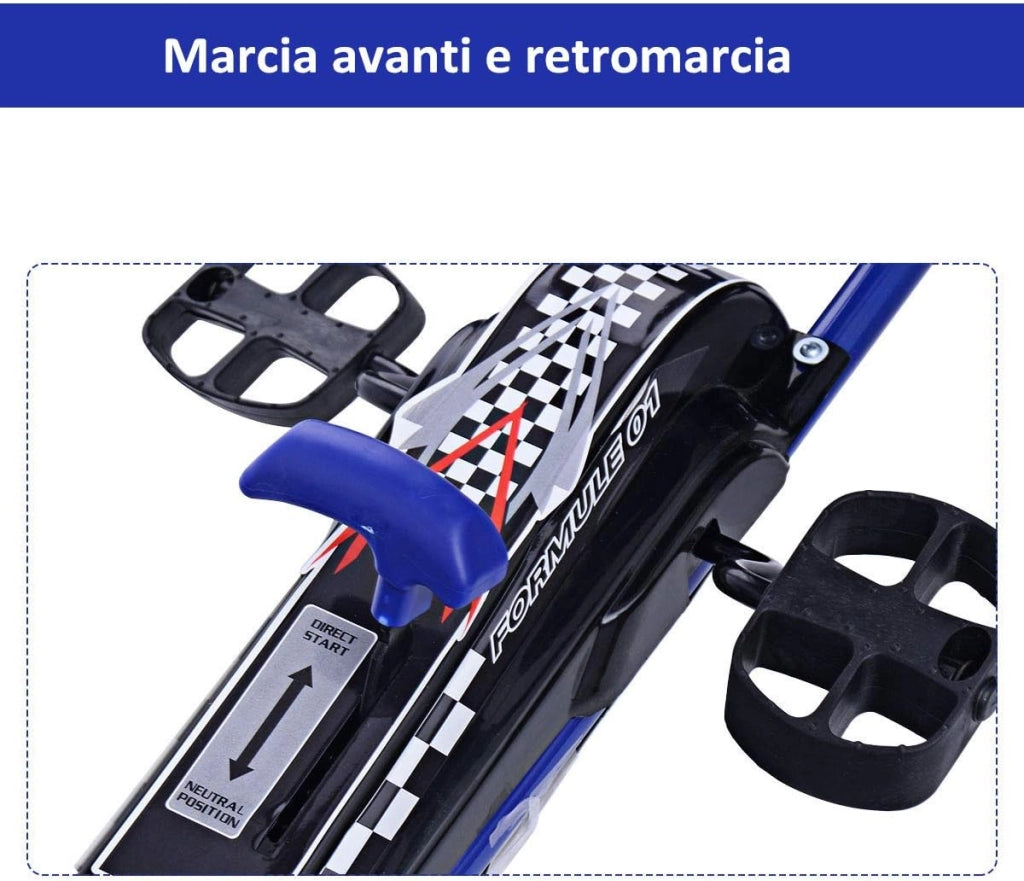 Go Kart a Pedali per Bambini, con Sedile Regolabile e Freno a Mano, Go Kart Veicolo per Bambini 3-8 Anni, Portata Massima 30 kg (Blu)