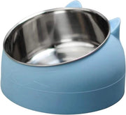 Catino per gatto in acciaio inossidabile, fontanella per gatto, vasca per gatto multifunzionale - blu